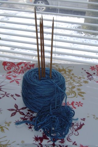 Blue Knitting